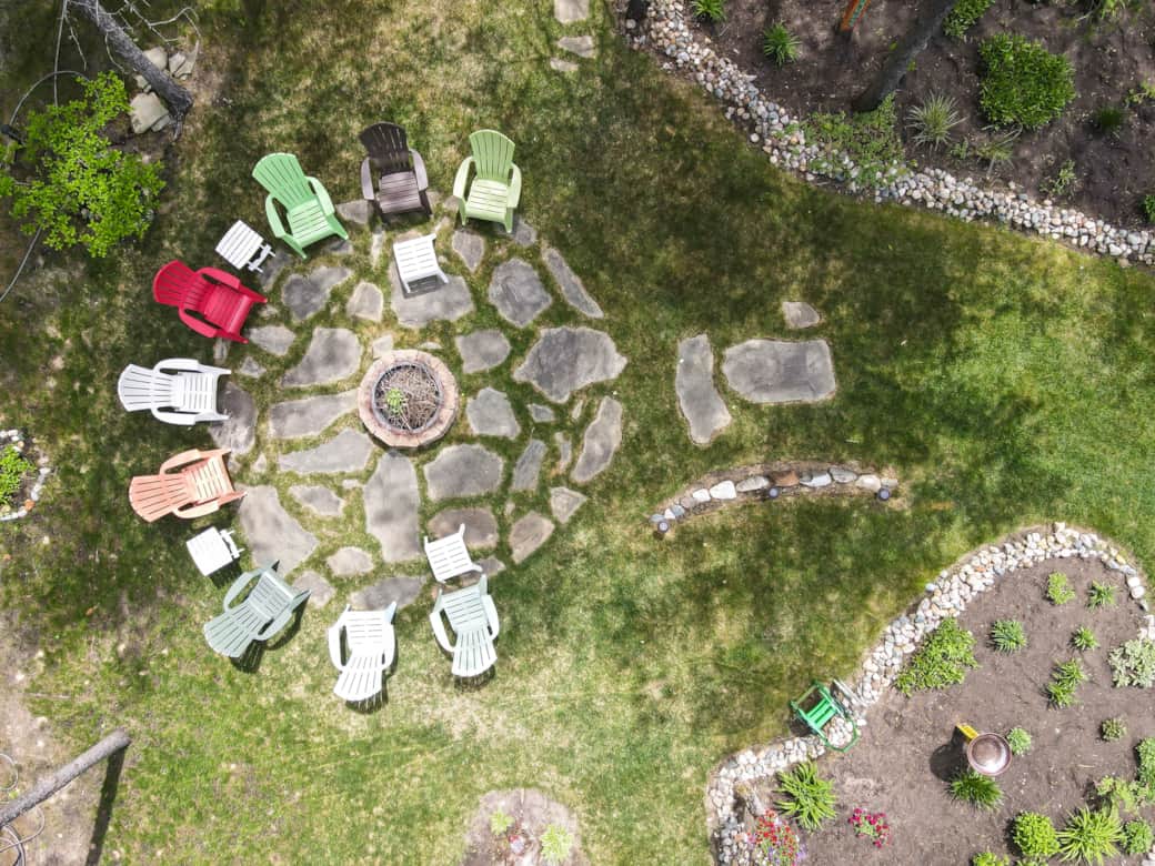 Aerial fire pit
