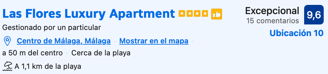 Calificación de Booking