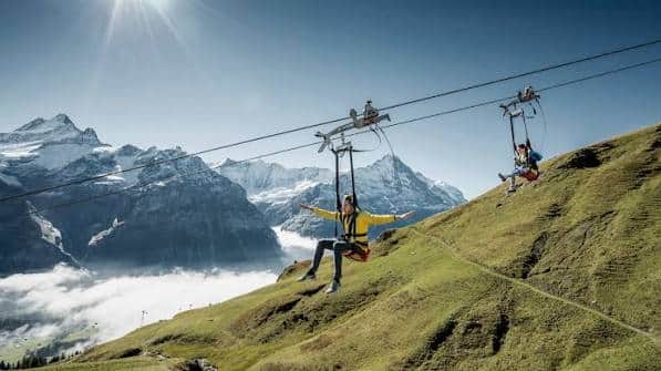 First Flyer above Grindelwald