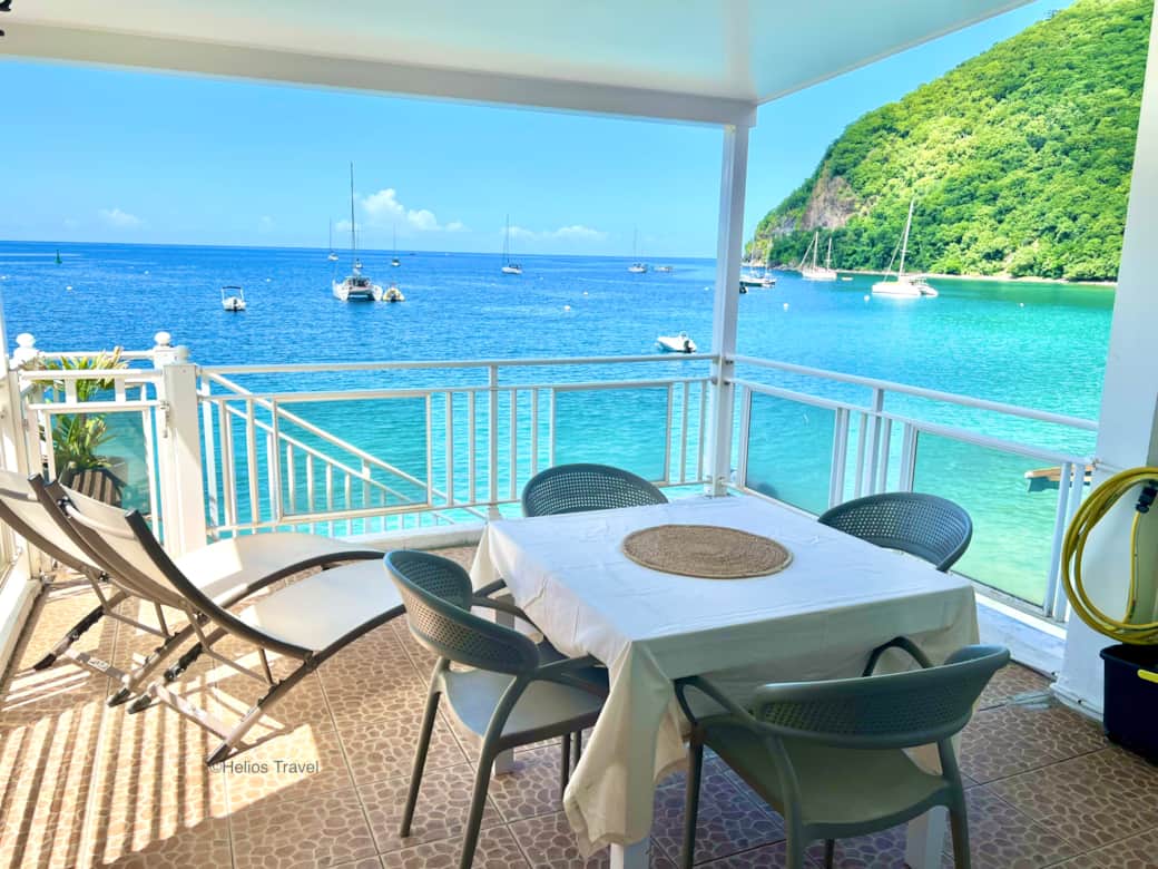 The terrace of Ti Cabanon and its incredible sea view