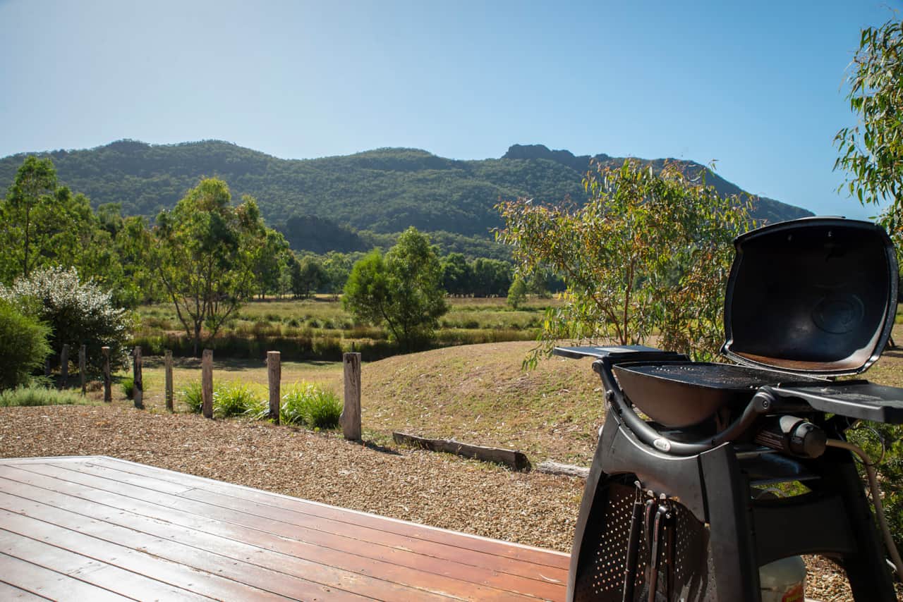 Elevate your outdoor dining with our Gas Weber BBQ on the rear deck]