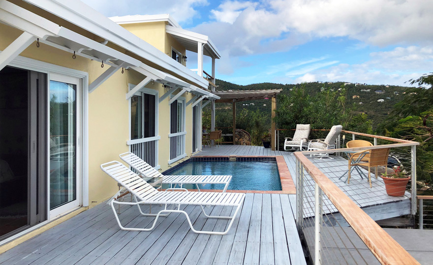 View from lower level south bedroom pool deck access