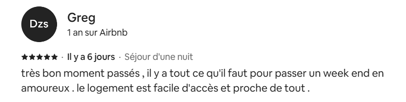 Avis Airbnb - La Cachette Secrète