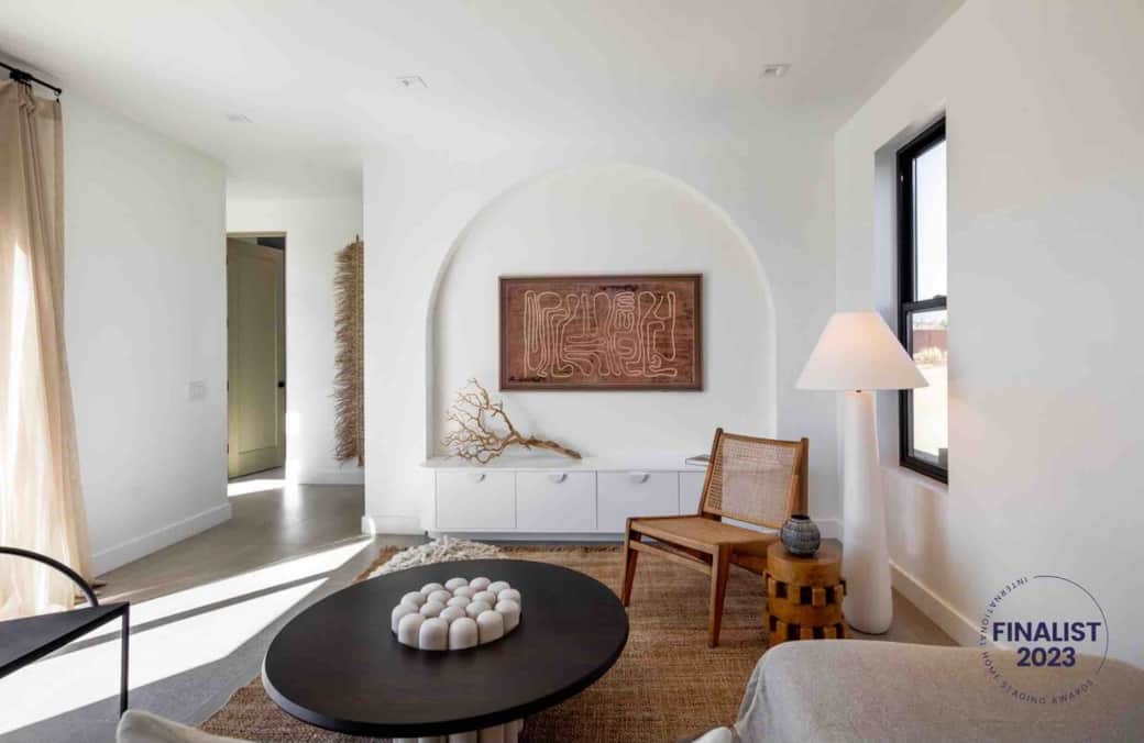 Living Room with Frame TV in arch Living Room with Frame TV in arch