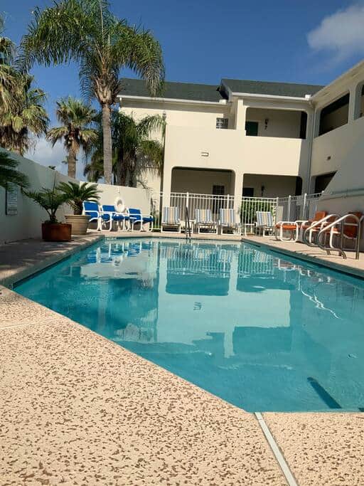Pool view from ground level