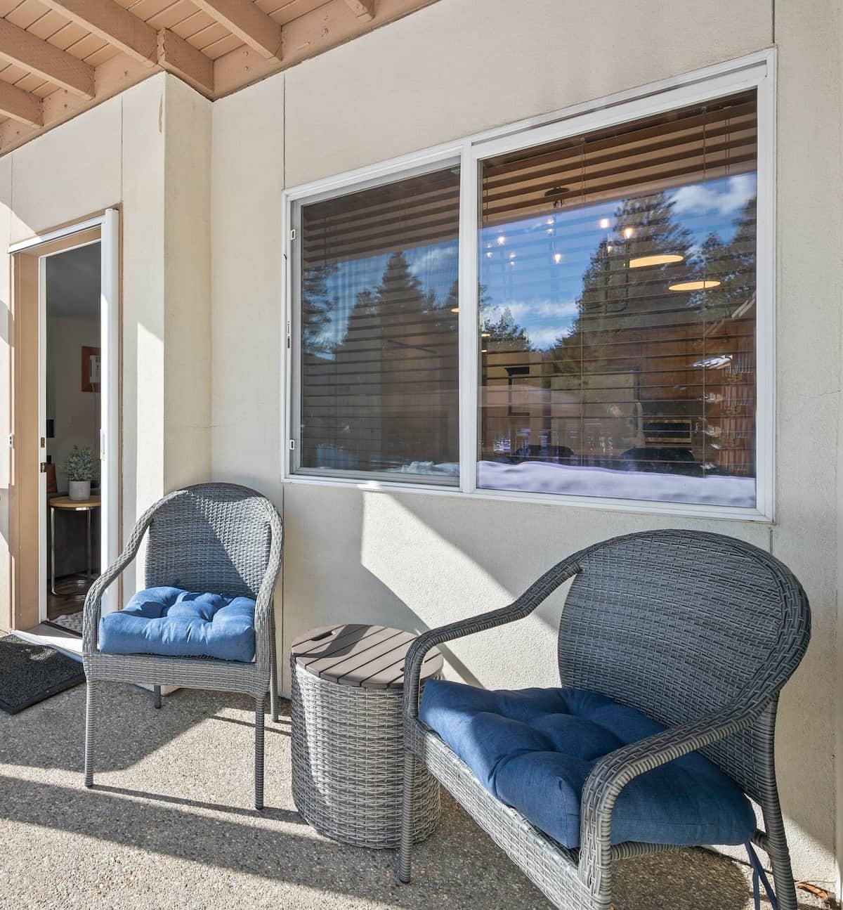 Private patio just out the door from the main living space