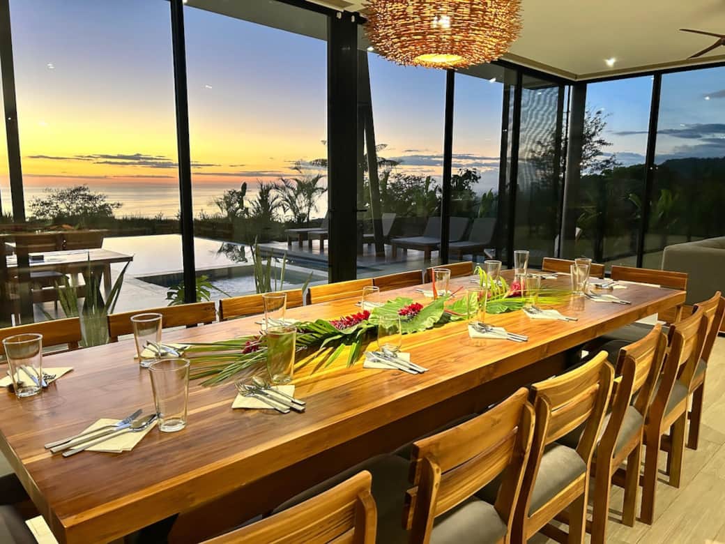 Dining Area with pool and ocean view