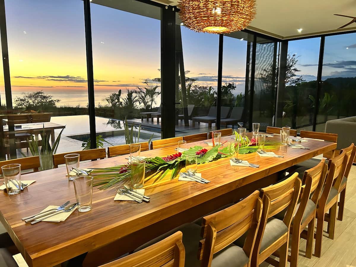 Dining Area with pool and ocean view