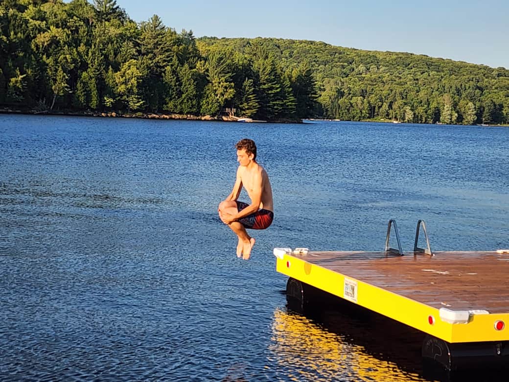Dive right in to our beautiful beach with sandy, shallow entry plus a swimming dock and lots of toys