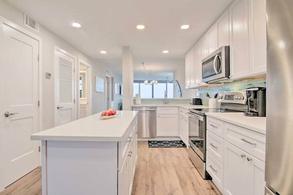 Plenty of room for two people to work in the kitchen.
