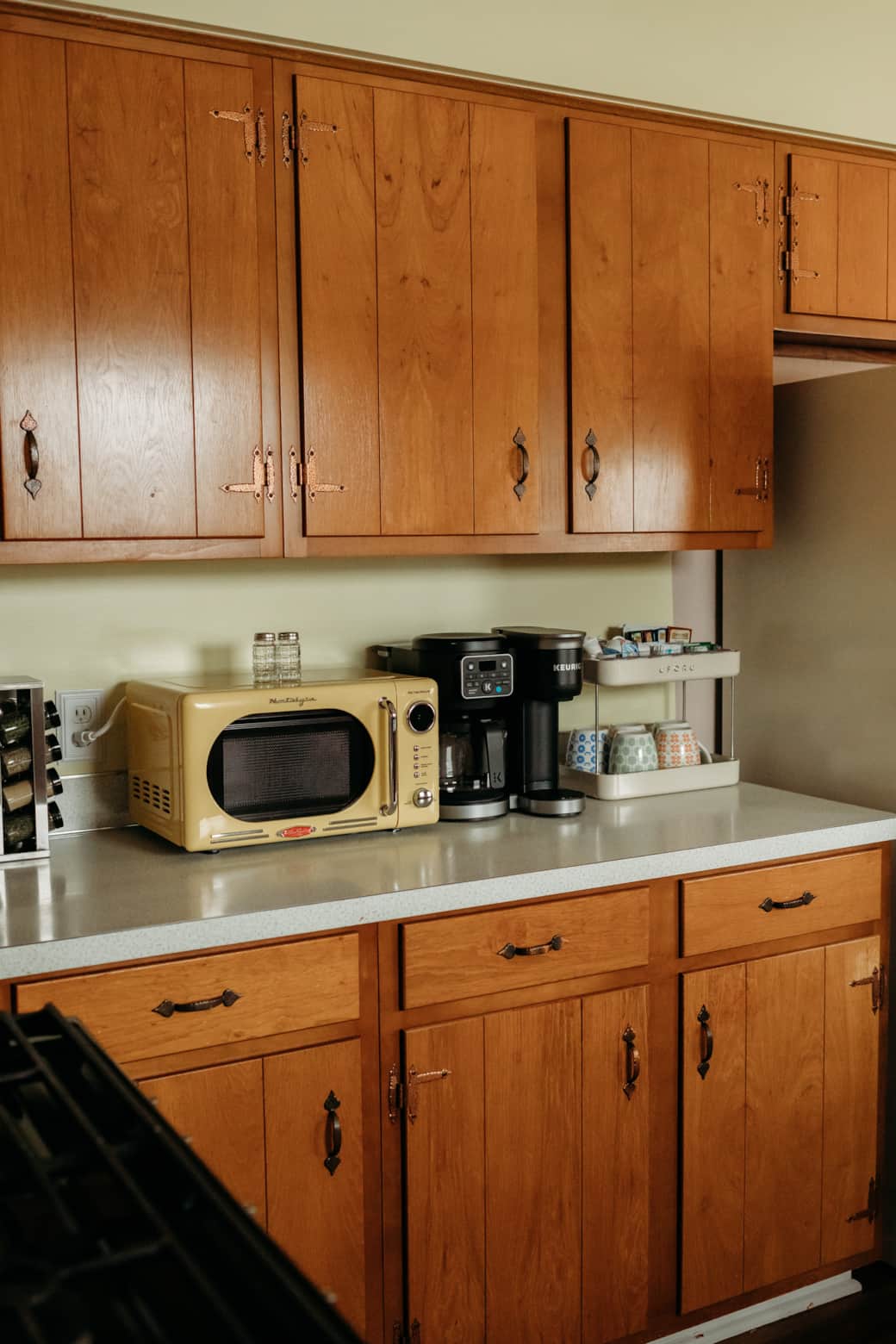Warm, well-equipped kitchen with coffee and essentials for your stay