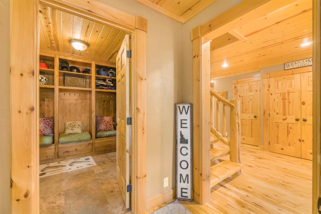 Right inside the front door