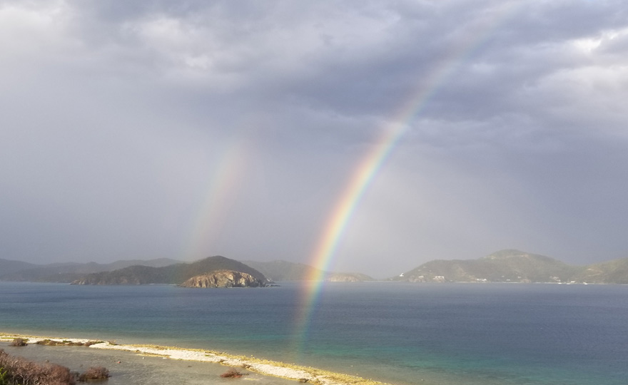 Double rainbow from the pool deck!