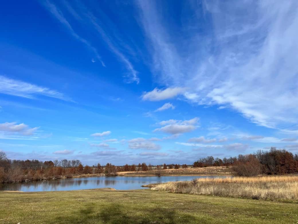 Beautiful fall view of the lake and the wide open skies -  perfect for stargazing at night!