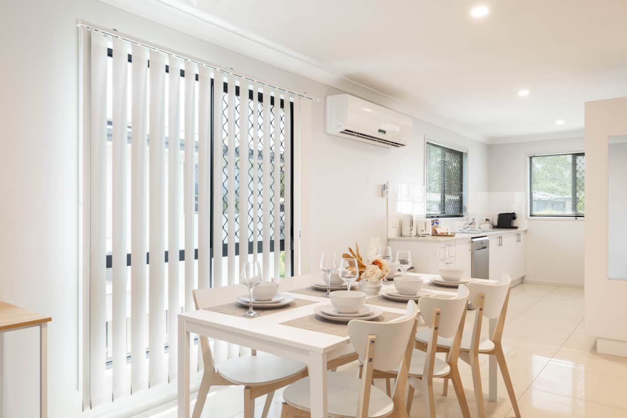Dining Area: Integrated dining area within open living layout 