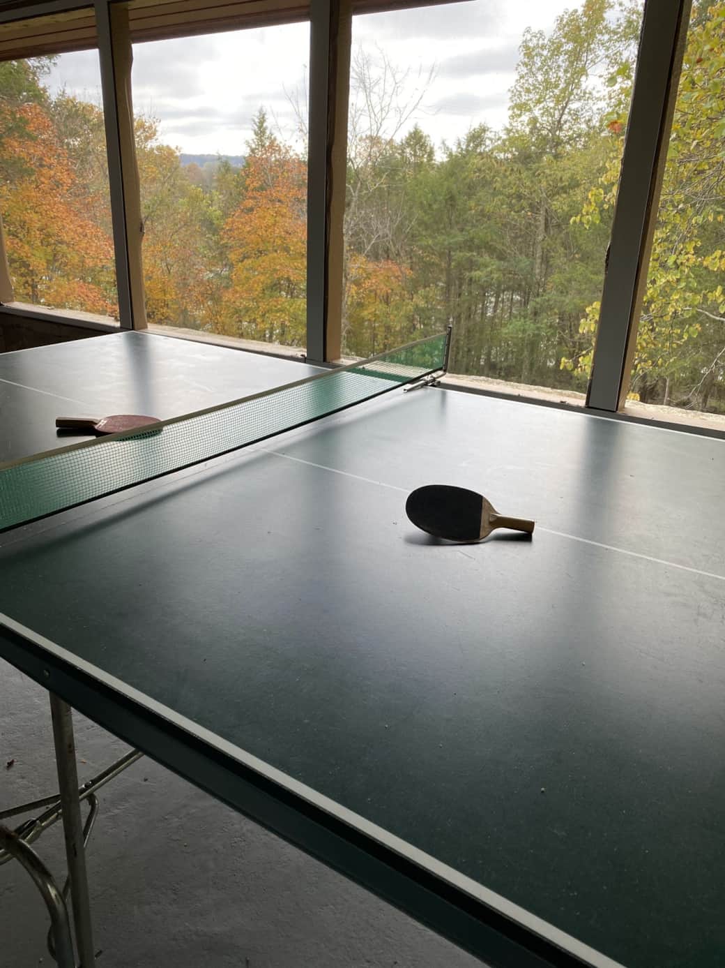 table tennis outdoors on the porch