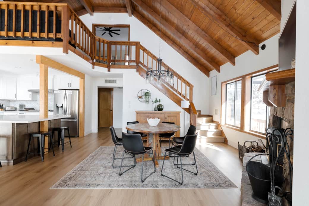 The floorplan leads to an upstairs loft for extra seating and sleeping.