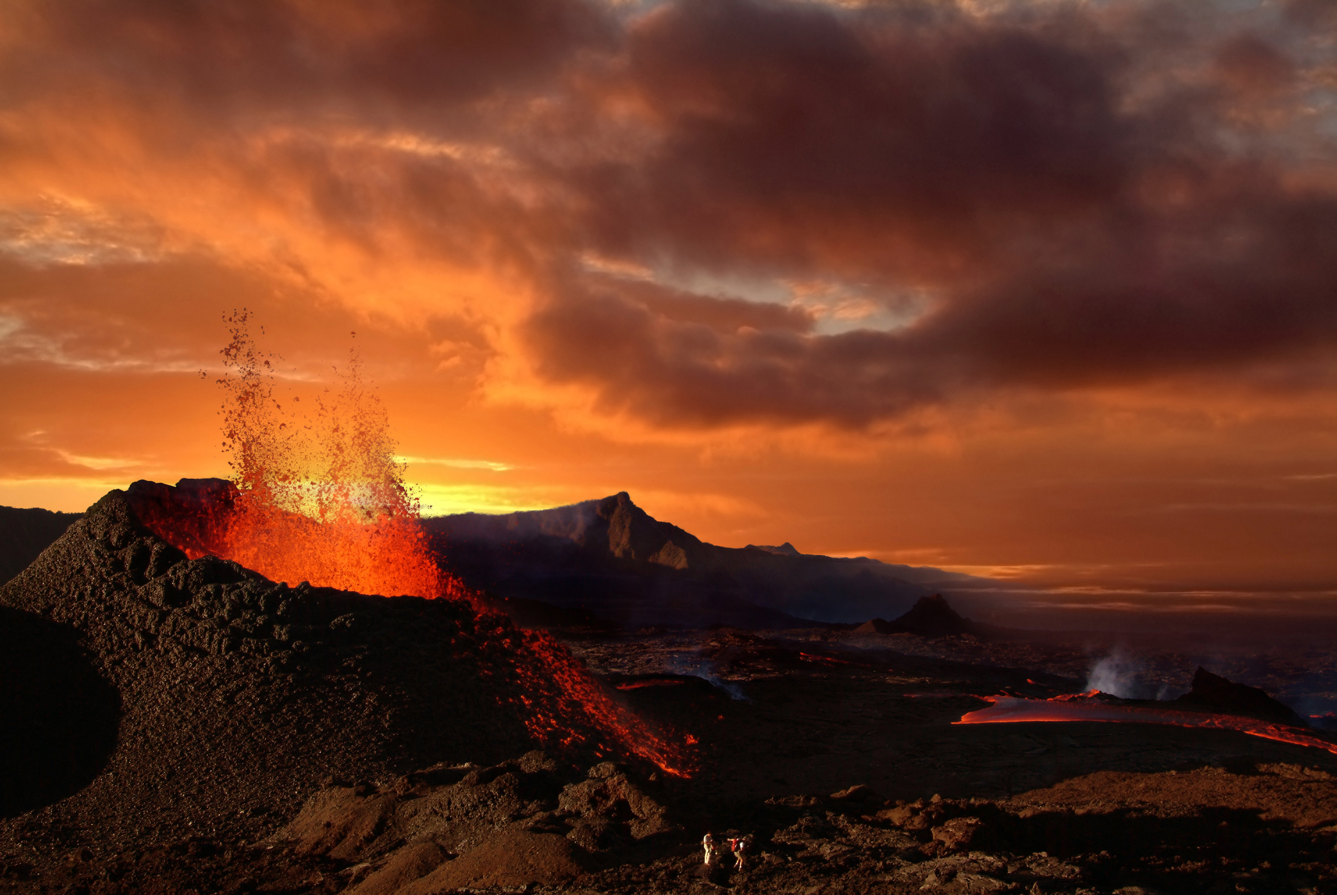 magnifique éruption piton fournaise