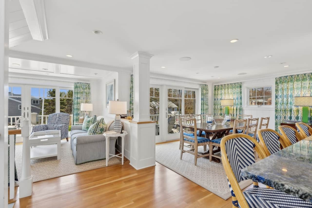 The living space of the home is located on the first floor.