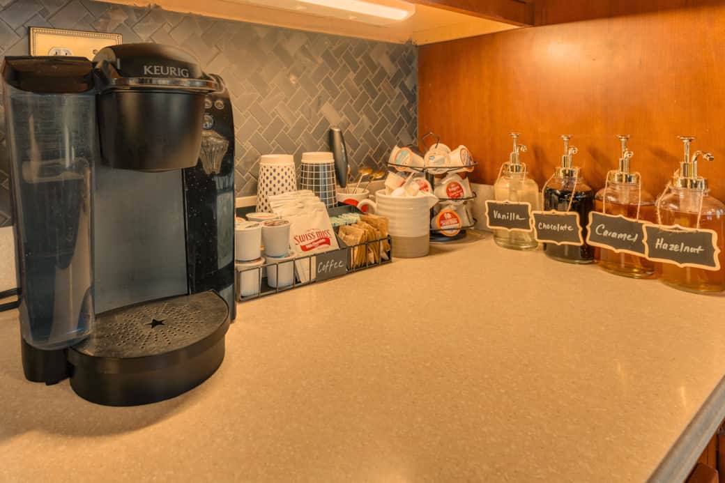 Gourmet coffee bar for guest enjoyment!