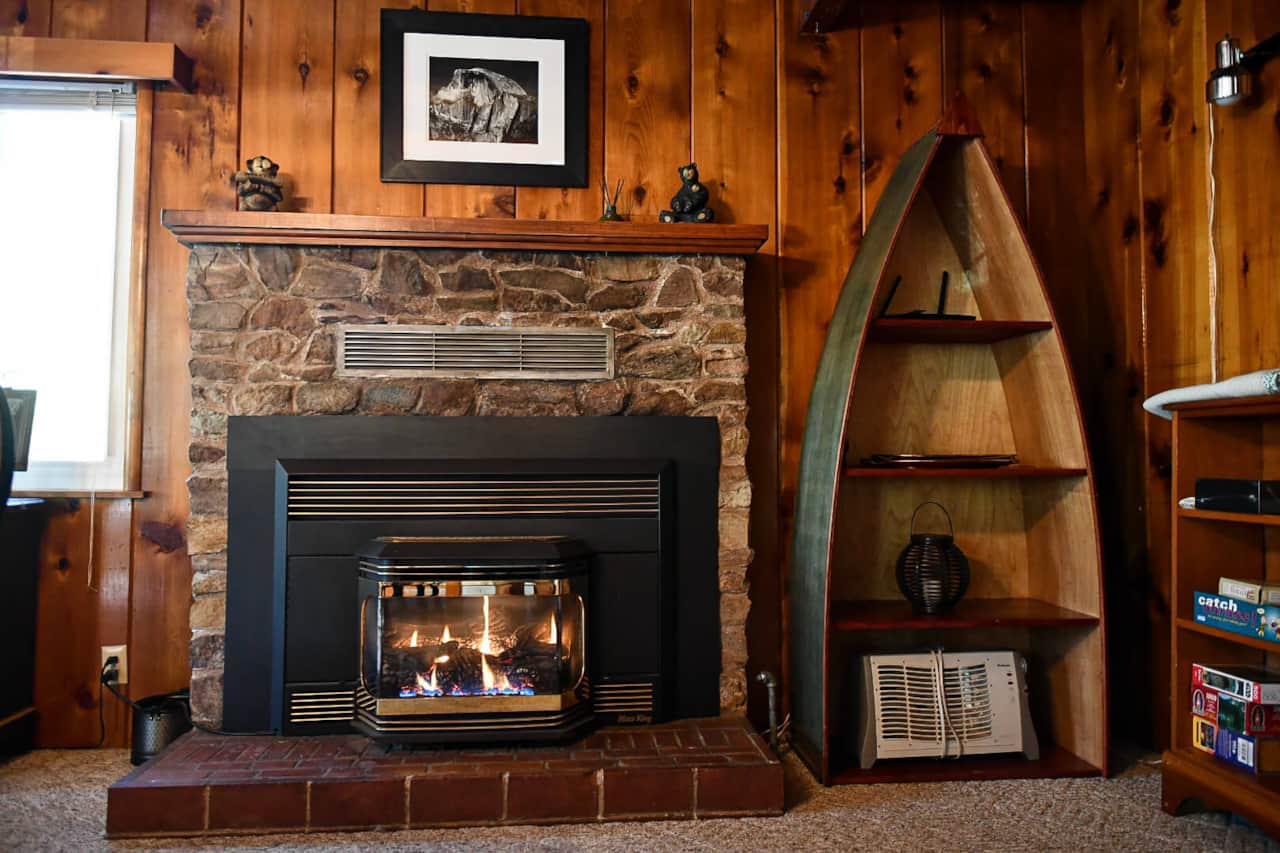 Propane fireplace is the primary source of heat.  One switch operation.