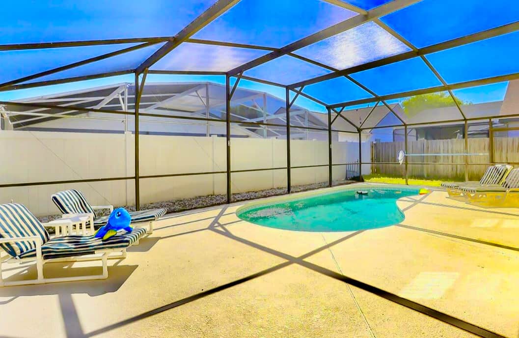 Plenty of deck space to enjoy the seating and loungers that are provided