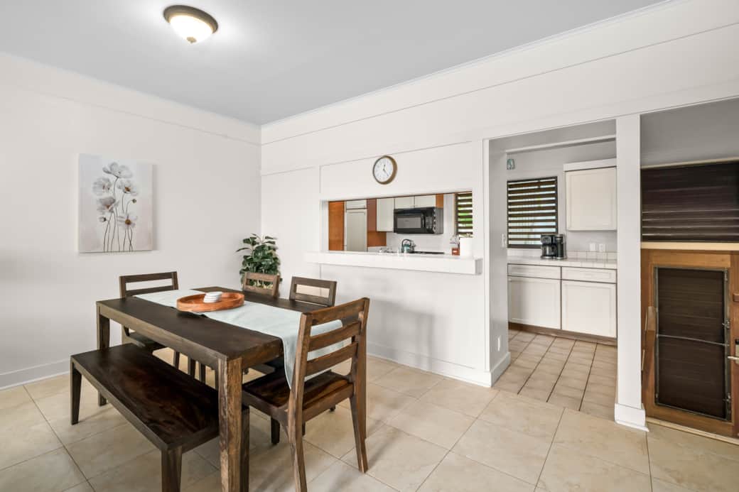 Dining area with direct kitchen access—easy flow for meals and gatherings