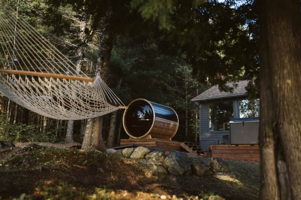 Fish eye sauna and Hottub