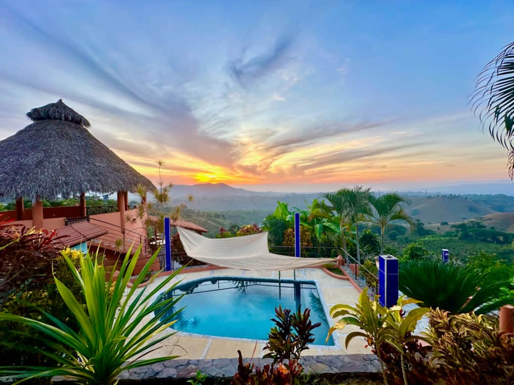 Pool panorama sunset Pool panorama sunset
