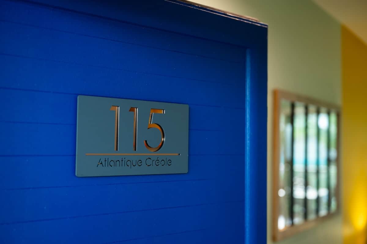 Entrée d’Atlantique Créole, appartement 115, Crystal Beach.