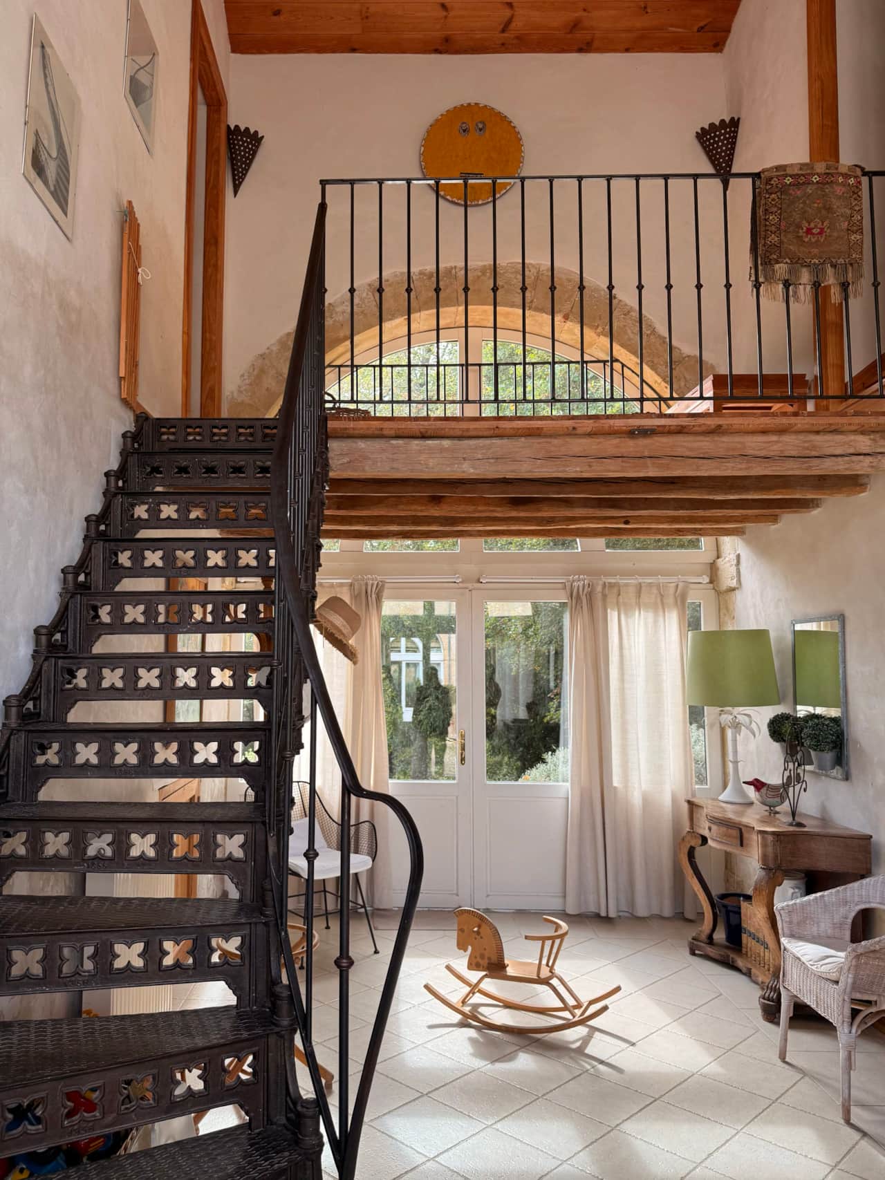 Entrance stairs, Stables, Domaine du château de Beaulieu, Gers