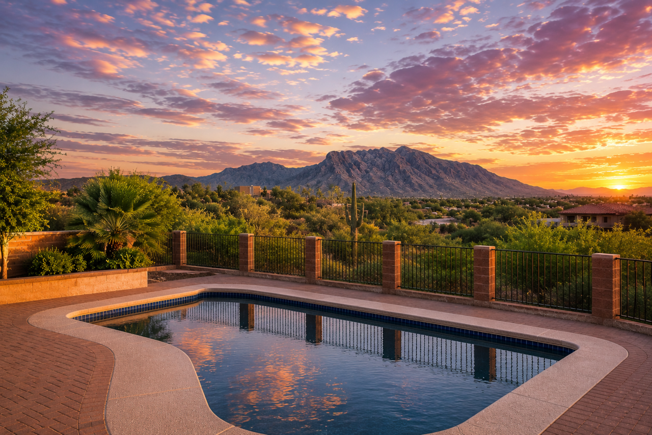 Beautiful poolside views of the Santa Catalina Mountains