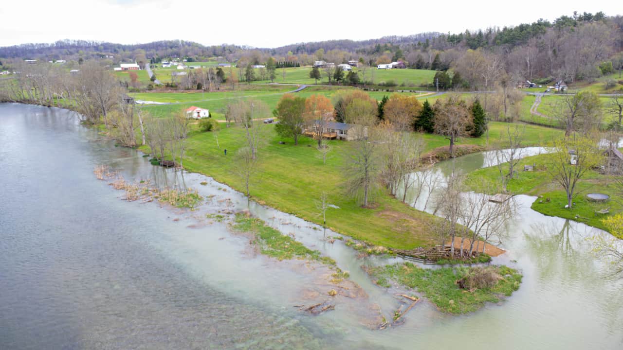Aerial Looking Downstream