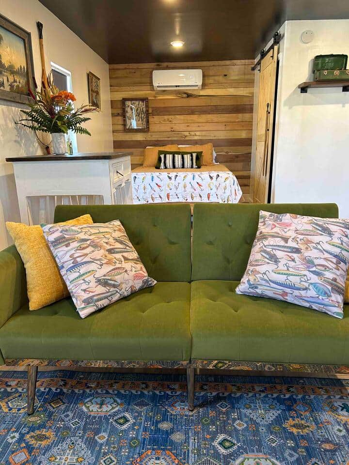 Couch lays flat to sleep