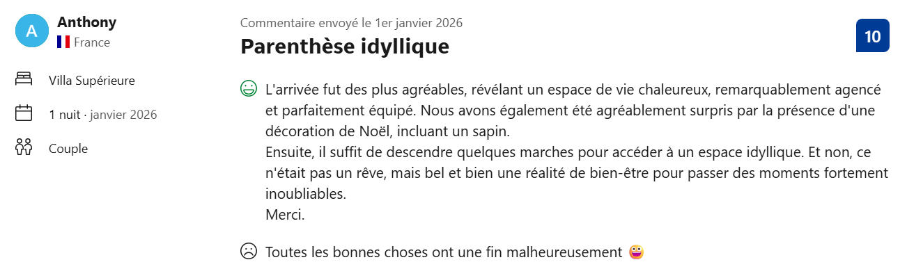 Avis Booking - La Cachette Secrète