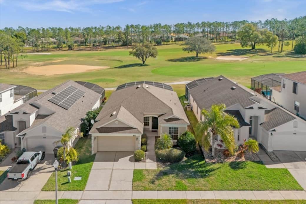 Your villa overlooks the golf course