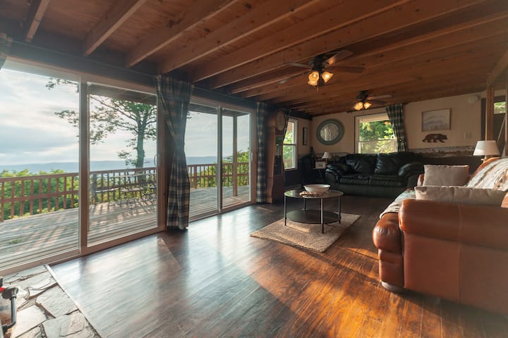 A room with a view -the living room offers front-row seats to nature's grandeur. #NatureRetreat