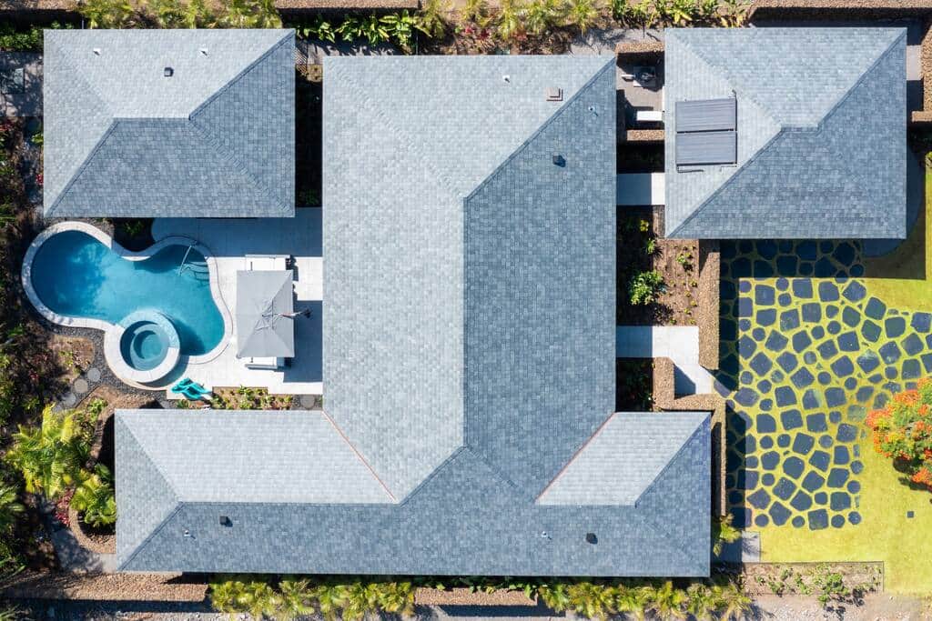 Aerial view of the property