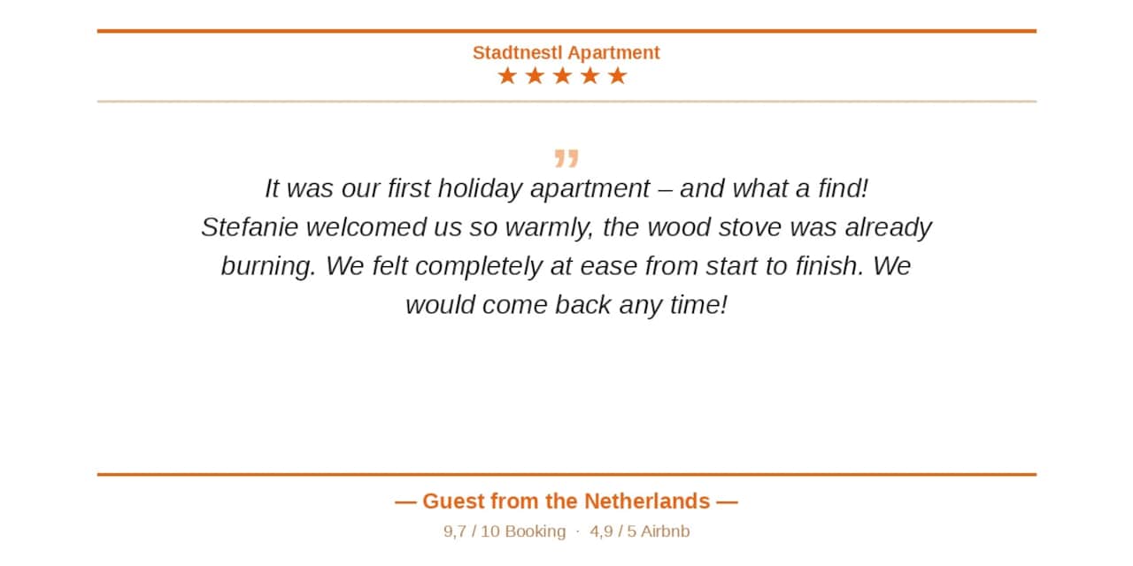 Gästebewertung Stadtnestl Apartment Sterzing