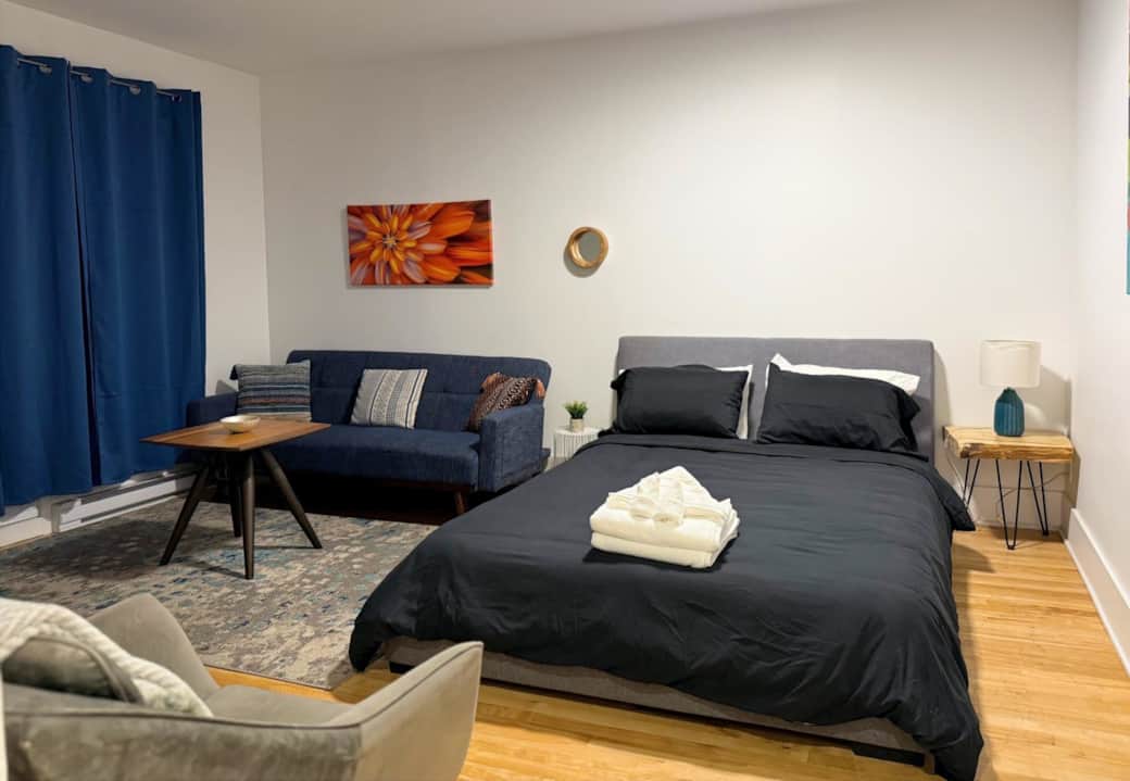 Living room with a queen bed Living room with a queen bed