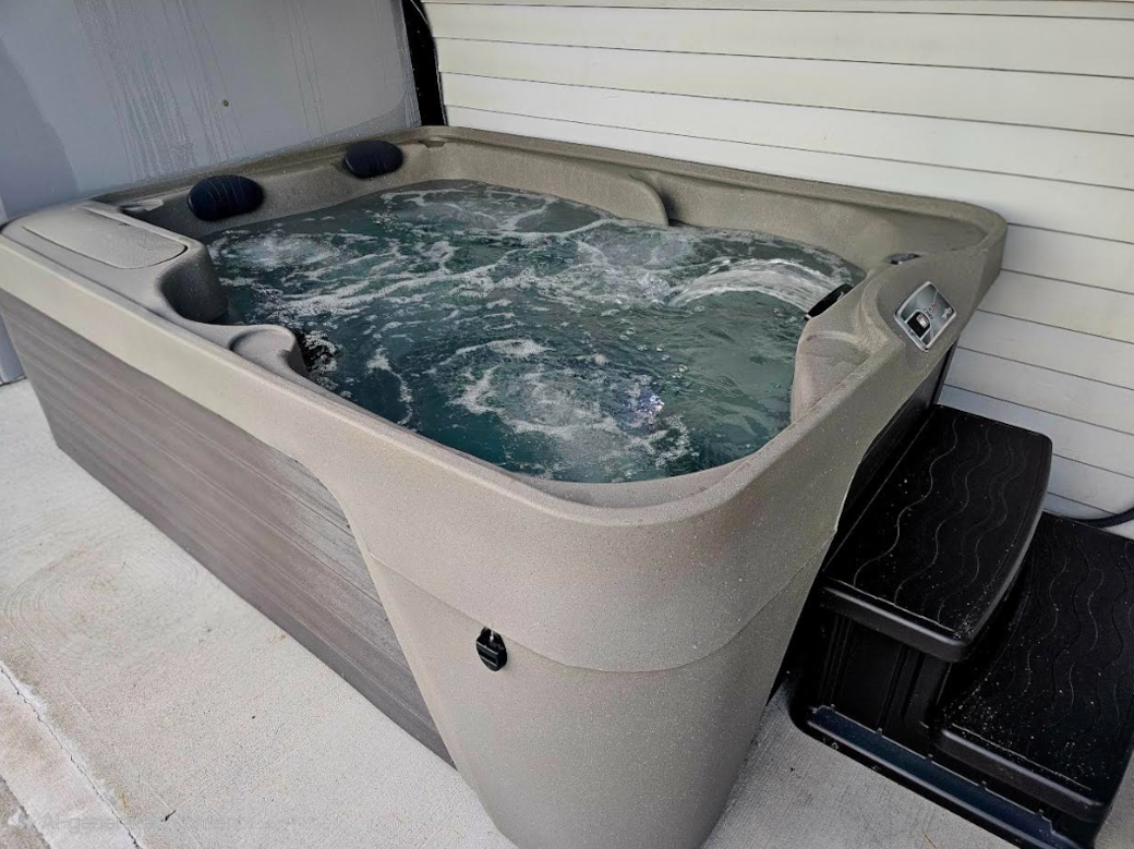 Enjoy the lake views from the hot tub!.