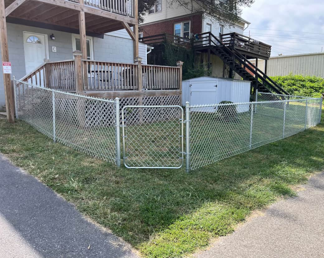 Fenced yard and deck Fenced yard and deck