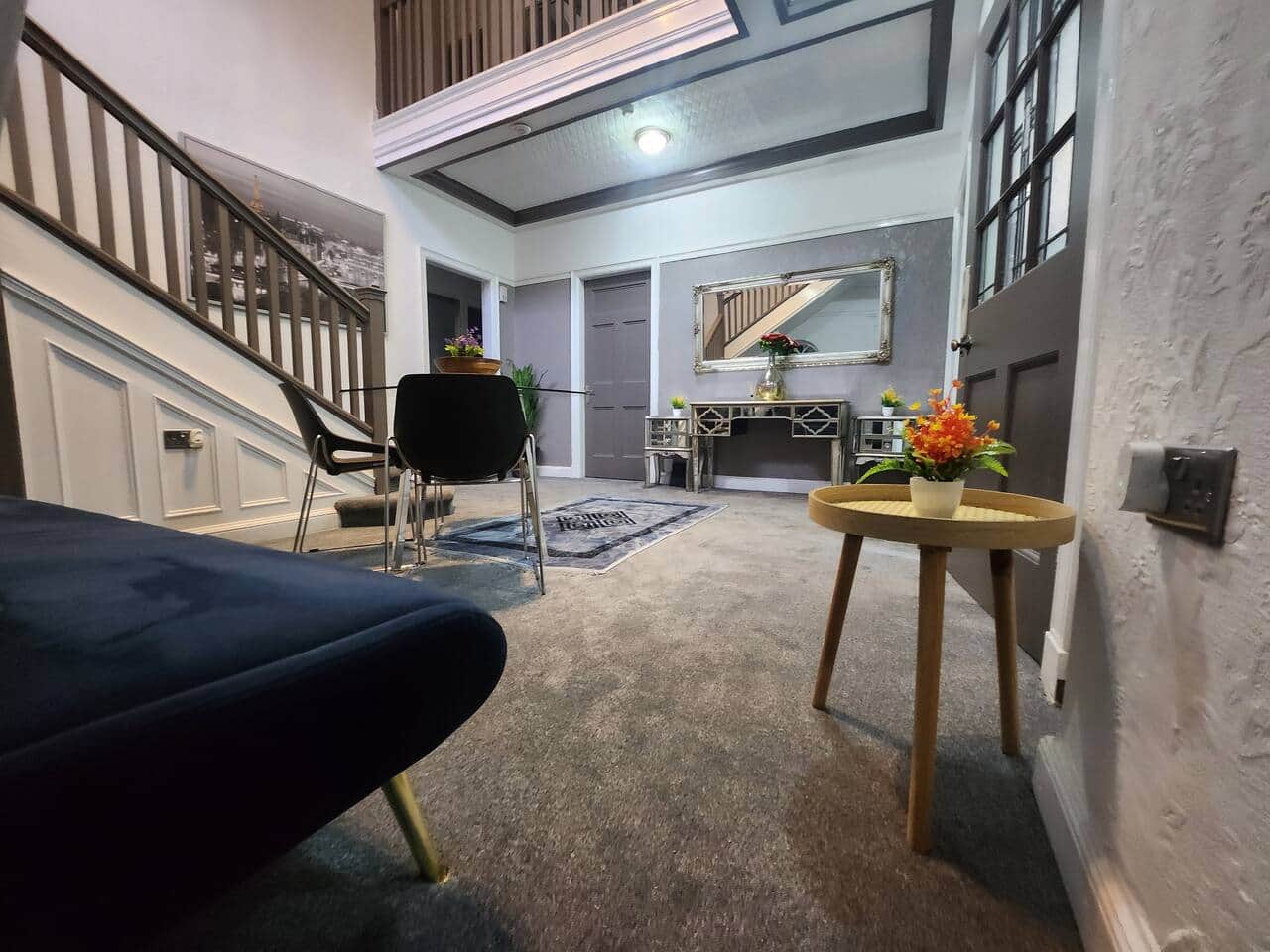 Living room at 239 Seymour Grove short stay accommodation Manchester