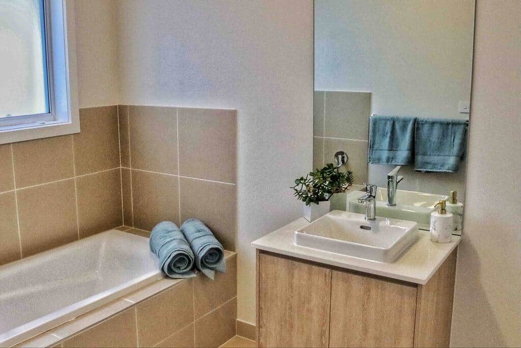 2nd bathroom, bath and large shower