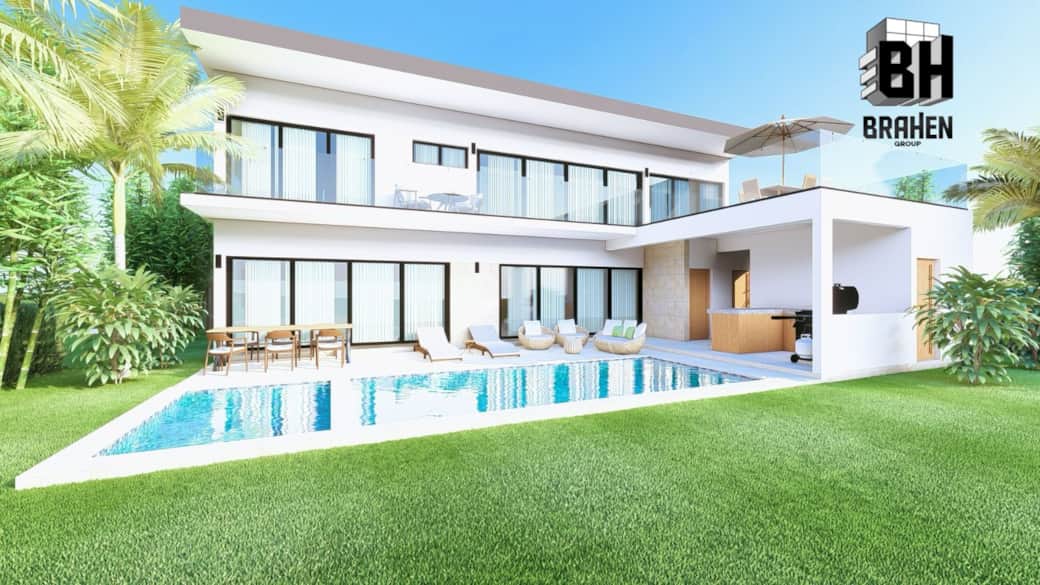 Backyard ground level view Backyard ground level view