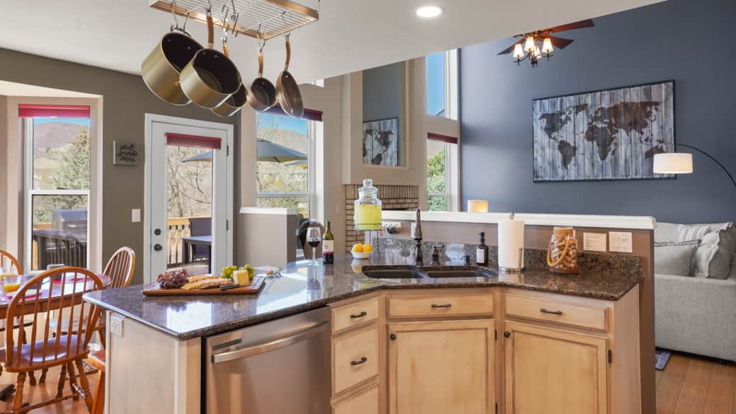 Open concept space for cooking and entertaining.