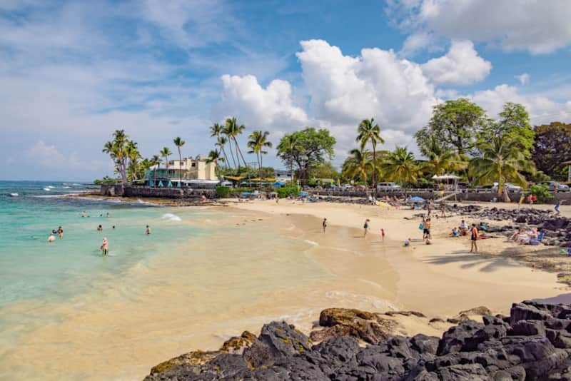 White sand beach on the Big Island
