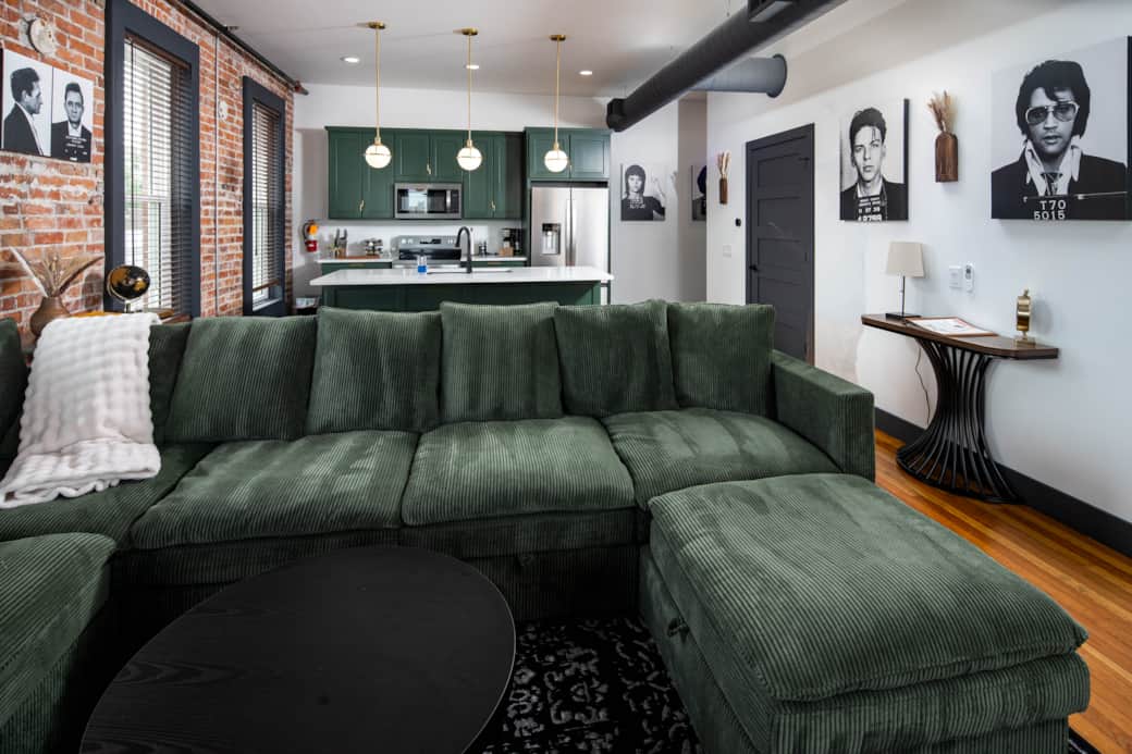 This sofa converts into a bed
