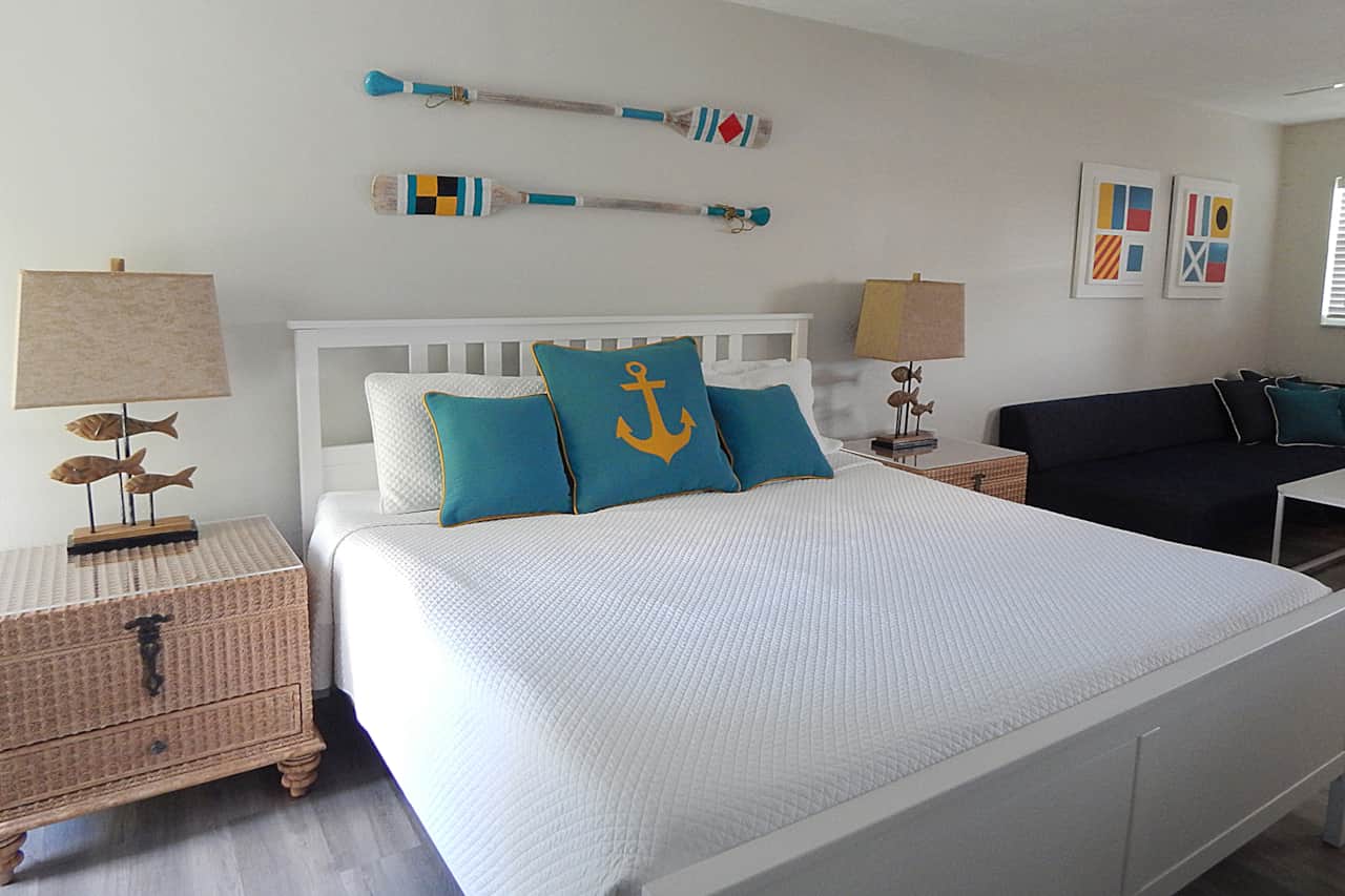 Unit #11 King size bed, perfect for two people.