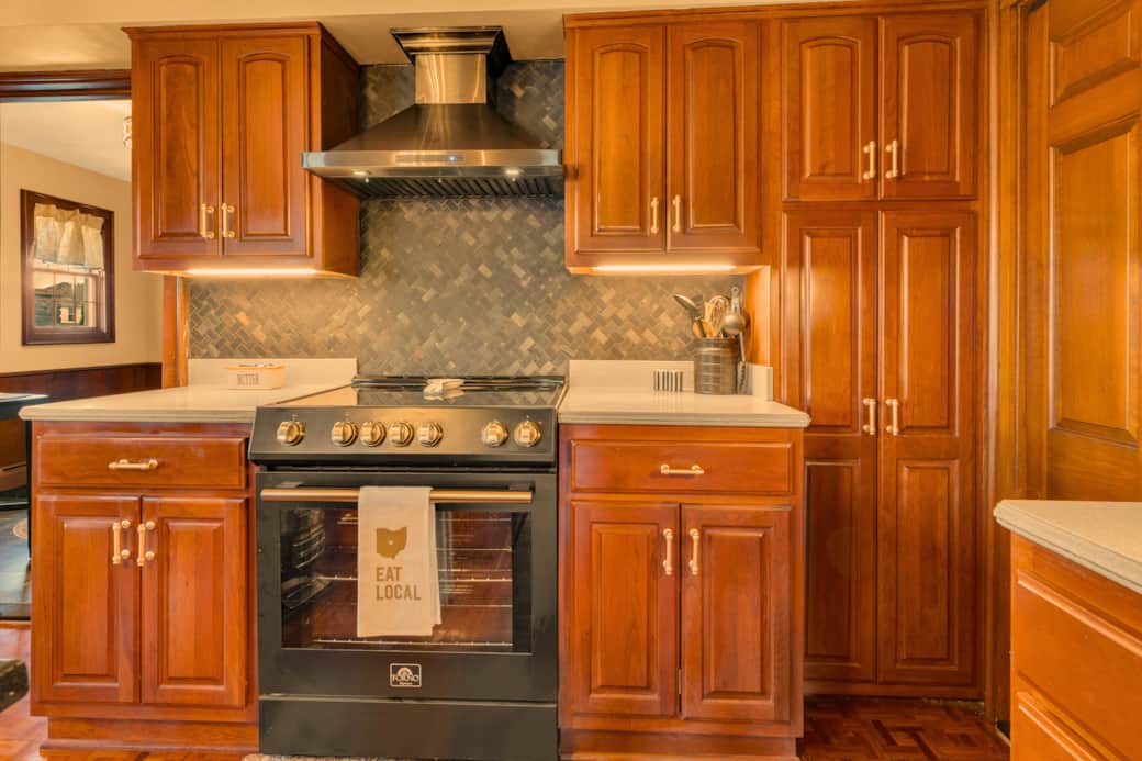 One of two ovens in the kitchen